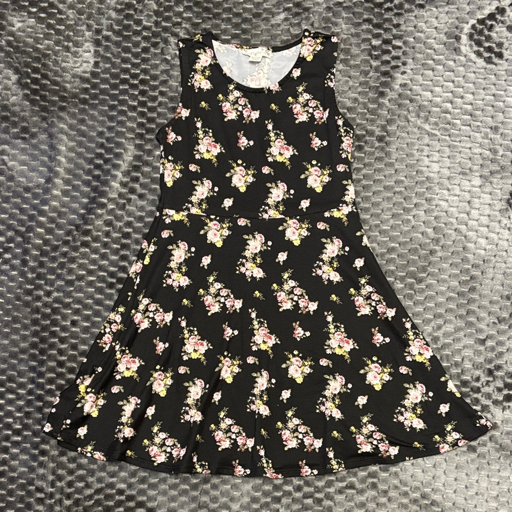 Knitworks Black Floral Kids Dress